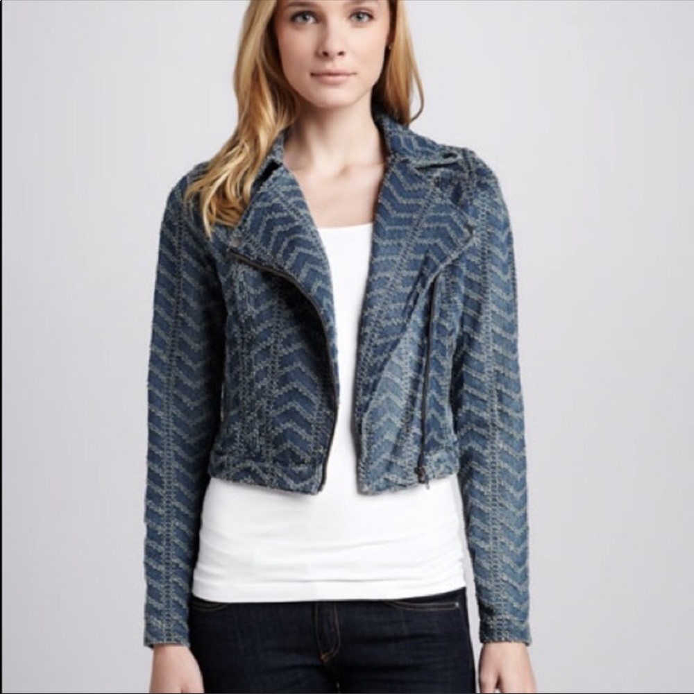FreePeople denim Moro herringbone jacket 6